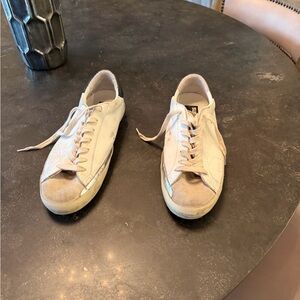 Golden Goose Beige and Cream Low-Top Lace-Up Sneakers